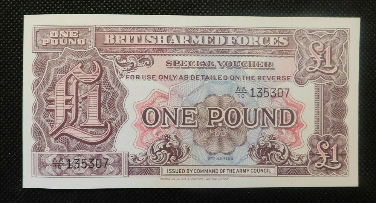 BRITISH ARMED FORCES ONE POUND 2ND SERIES SPECIAL VOUCHER! e571XXX BRITISH ARMED FORCES ONE POUND 2ND SERIES SPECIAL VOUCHER! e571XXX