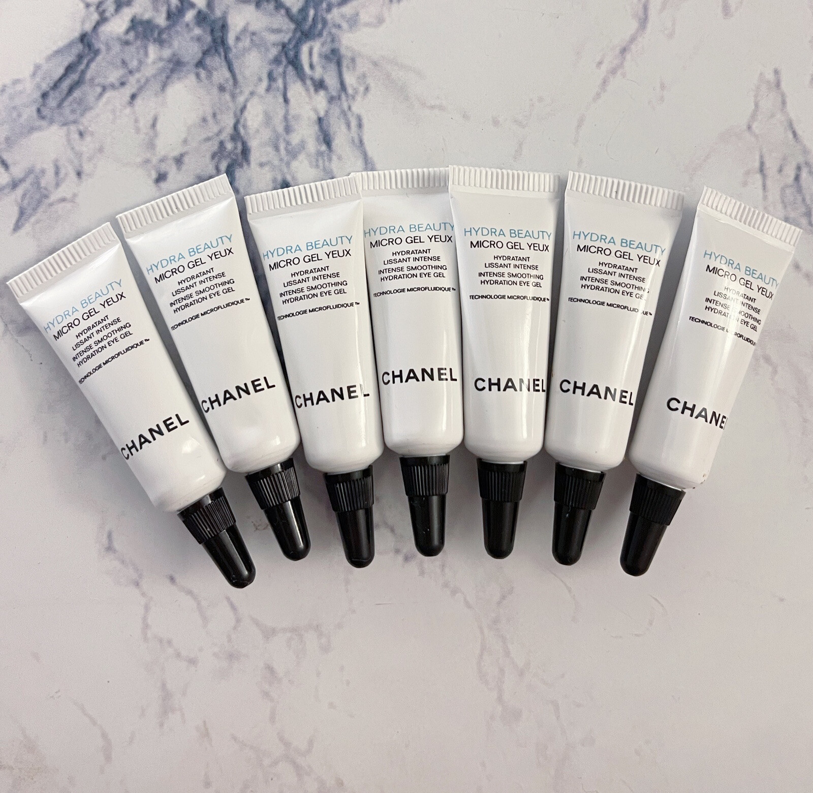 LOT OF 7- Chanel Hydra Beauty Gel Yeux Hydration Eye Gel 3ml Each Total 21ML New LOT OF 7- Chanel Hydra Beauty Gel Yeux Hydration Eye Gel 3ml Each Total 21ML New