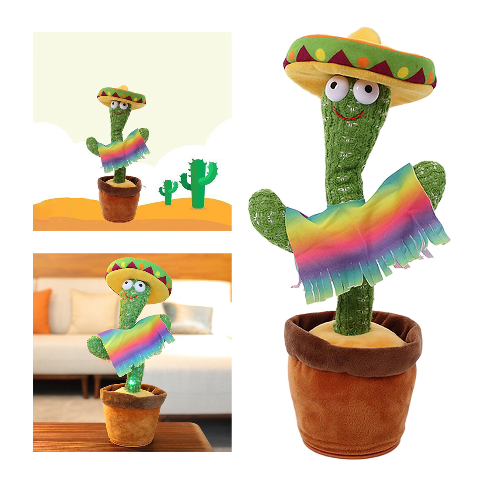Plush Toy Dancing Cute Singing Cactus Education Toy For Children Kids Gift