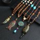 Ethnic Style Wooden Beads Pendant Necklace Tibetan Long Sweater Chain Jewelry Ethnic Style Wooden Beads Pendant Necklace Tibetan Long Sweater Chain Jewelry