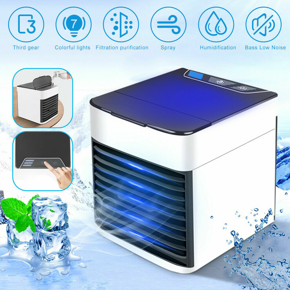 Home Mini Air Conditioner Portable Cooler LED USB Personal Space Coolin Fan Desk Home Mini Air Conditioner Portable Cooler LED USB Personal Space Coolin Fan Desk