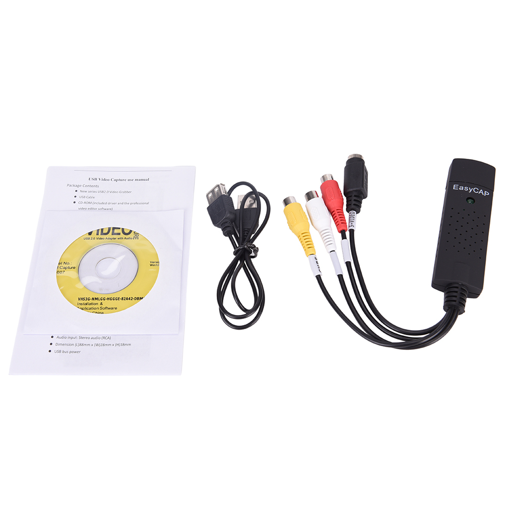 Easycap USB 2.0 TV Video Audio VHS to DVD HDD Converter Capture Card M&C jbCASJ Easycap USB 2.0 TV Video Audio VHS to DVD HDD Converter Capture Card M&C jbCASJ