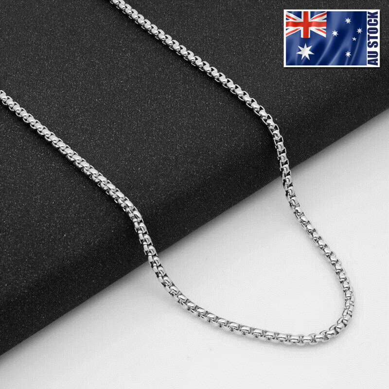 Wholesale Stainless Steel Square Rolo Box Cylinder Chain Necklace Mens & Womens Wholesale Stainless Steel Square Rolo Box Cylinder Chain Necklace Mens & Womens