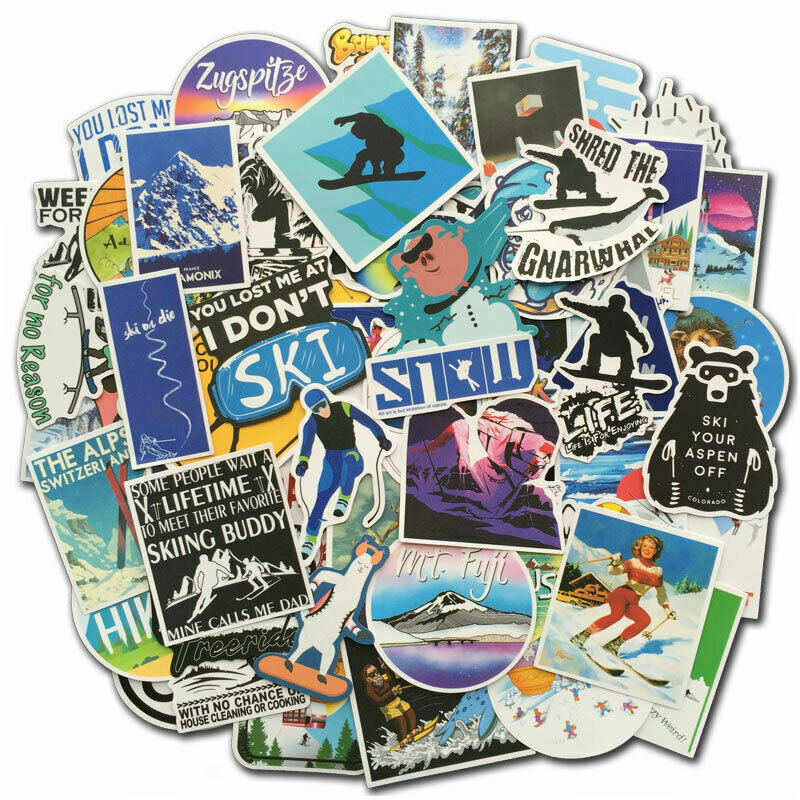 70Pcs Ski Snowboard Stickers Bomb Skiing Winter Sport Laptop Luggage Decals Pack 70Pcs Ski Snowboard Stickers Bomb Skiing Winter Sport Laptop Luggage Decals Pack