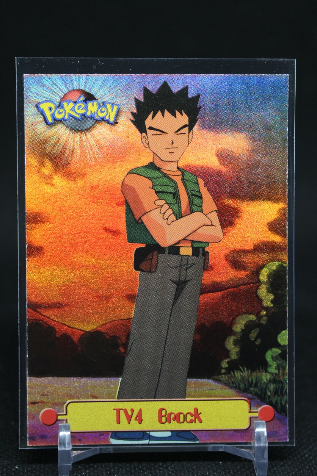 TV4 Brock Pokemon Topps TV Animation Series 1 NM Rainbow Foil TV4 Brock Pokemon Topps TV Animation Series 1 NM Rainbow Foil