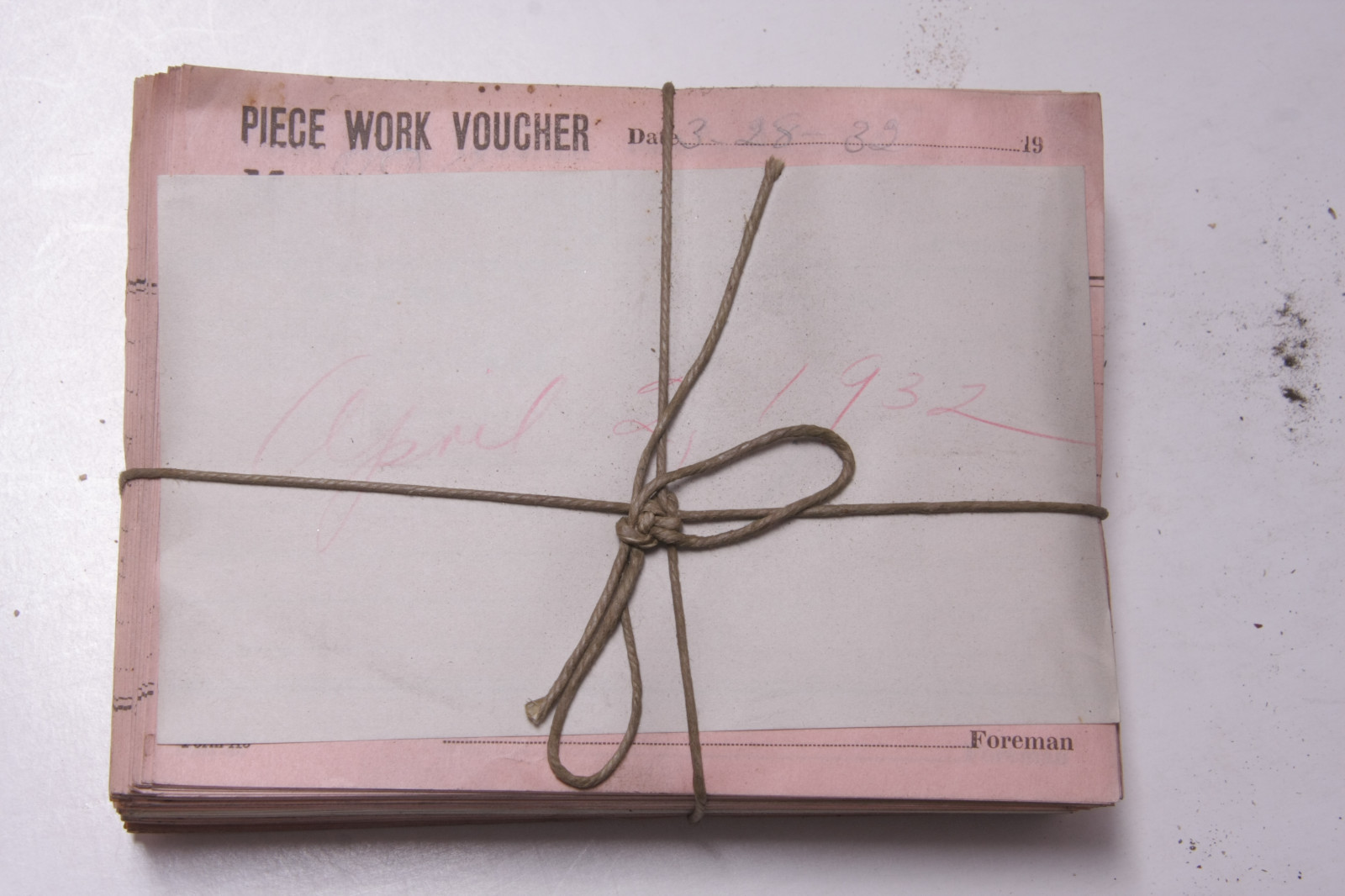 April 2 1932 Lamson Goodnow Piece Work Voucher Maunfacturing Pay Ephemera E43H April 2 1932 Lamson Goodnow Piece Work Voucher Maunfacturing Pay Ephemera E43H