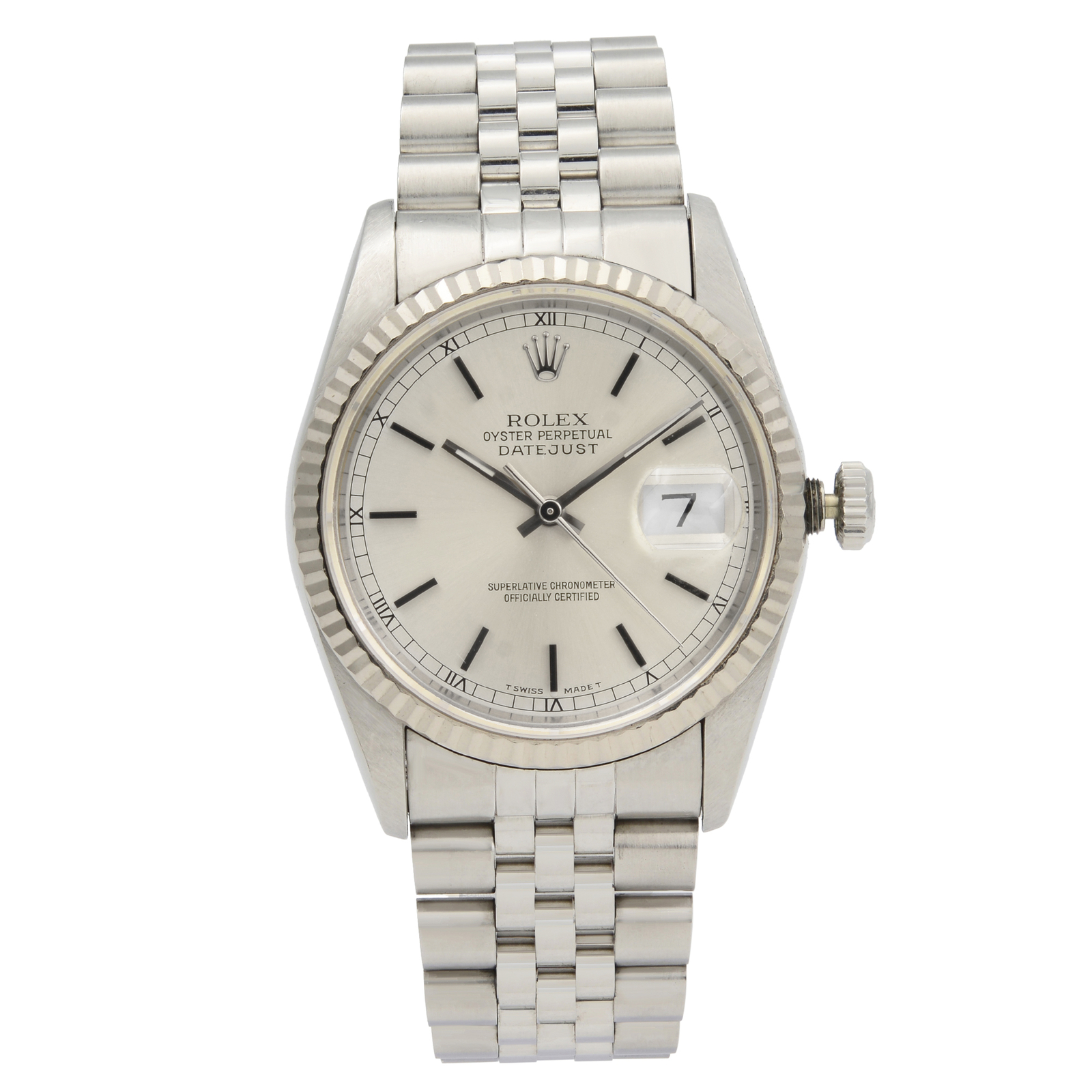 Rolex Datejust Steel 18K White Gold Silver Dial Automatic Mens Watch 16234 Rolex Datejust Steel 18K White Gold Silver Dial Automatic Mens Watch 16234