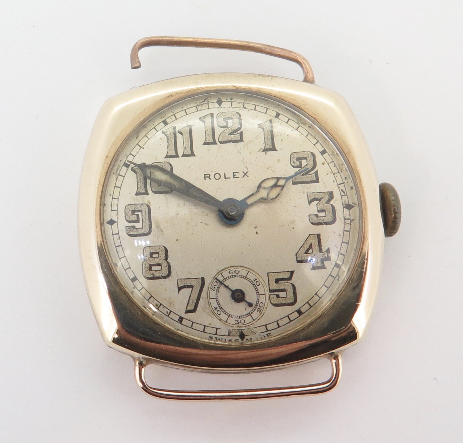 Vintage 1930s Rolex Mens 9K Solid Gold Cushion Shape Wrist Watch NO RESERVE Vintage 1930s Rolex Mens 9K Solid Gold Cushion Shape Wrist Watch NO RESERVE