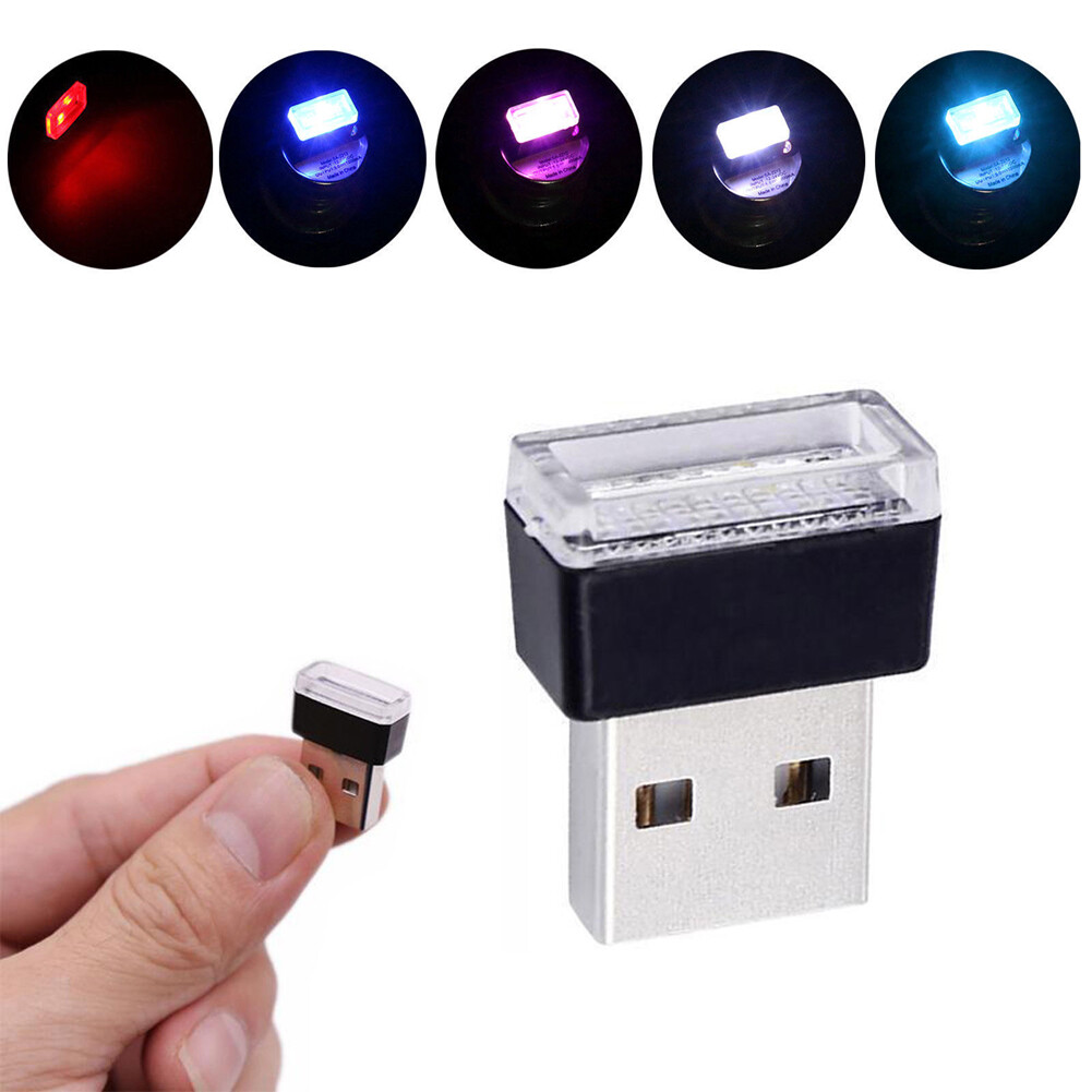 1PC Flexible Mini USB LED Light Lamp For Car Atmosphere Lamp Bright Accessories
