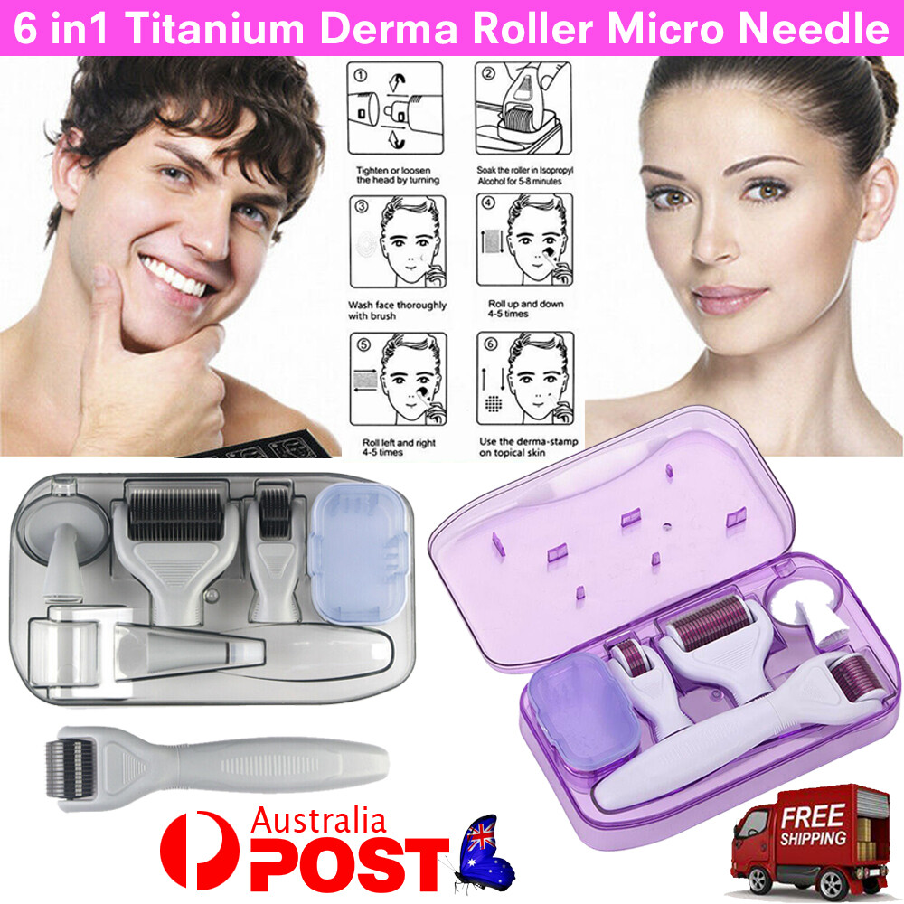 Derma Roller Anti Aging Skin Care Dermaroller Set 6In1 Titanium Micro Needle Kit Derma Roller Anti Aging Skin Care Dermaroller Set 6In1 Titanium Micro Needle Kit