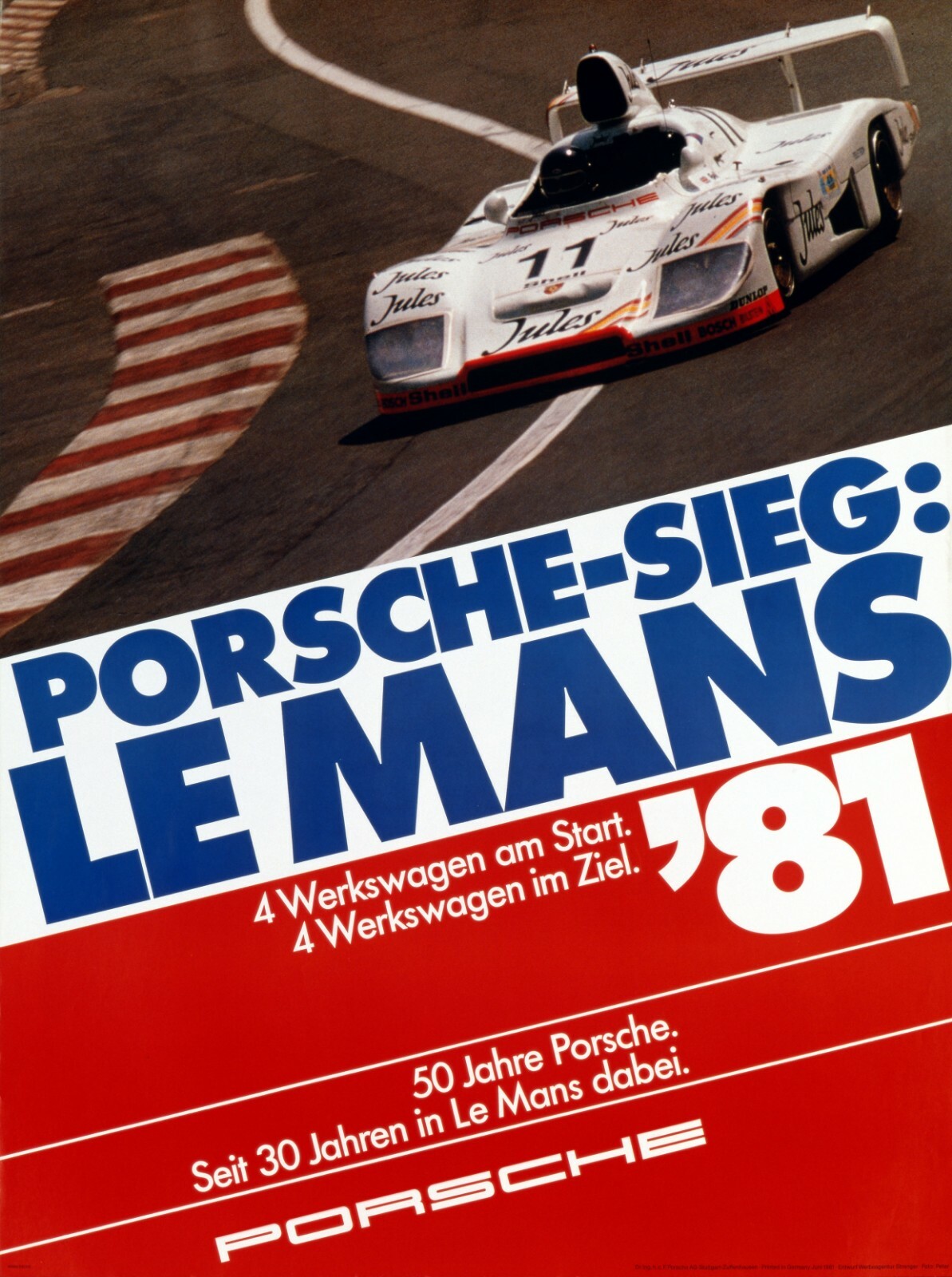 Le Mans 1981 Porsche Wins Poster Le Mans 1981 Porsche Wins Poster