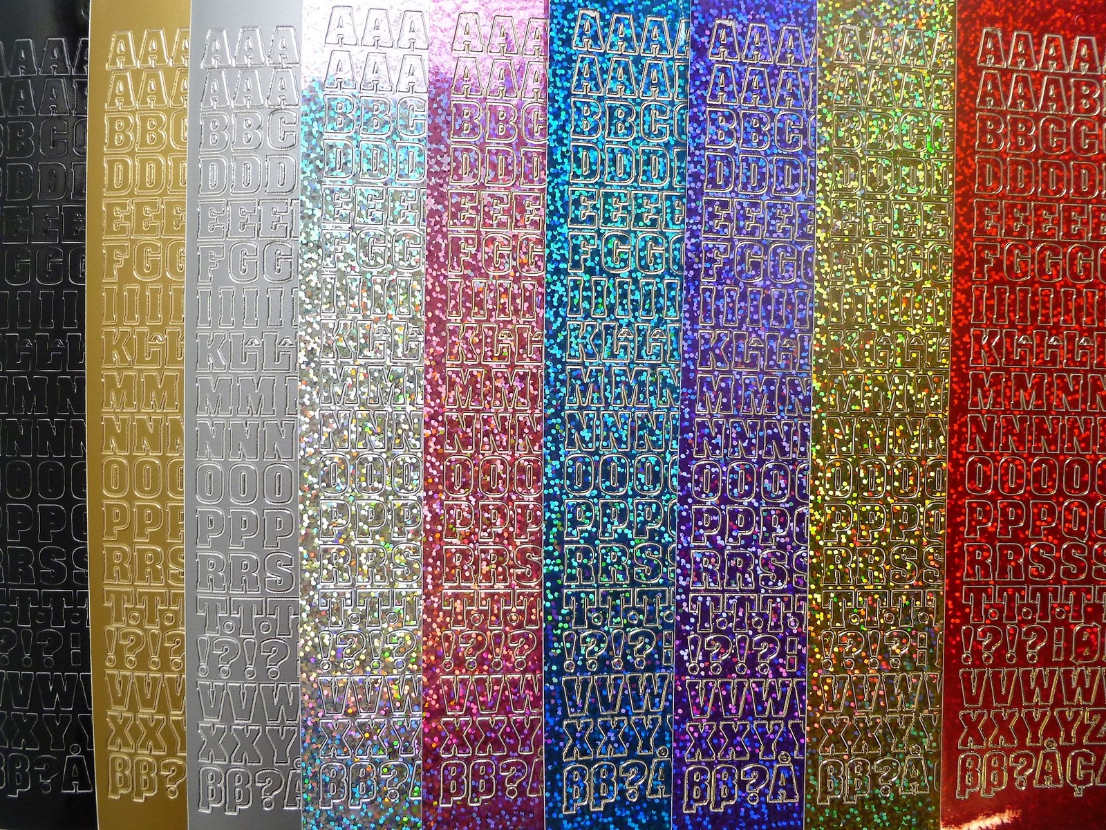 LETTERS / ALPHABET Peel Off Stickers 10mm Metallic Holographic Shimmer Uppercase LETTERS / ALPHABET Peel Off Stickers 10mm Metallic Holographic Shimmer Uppercase