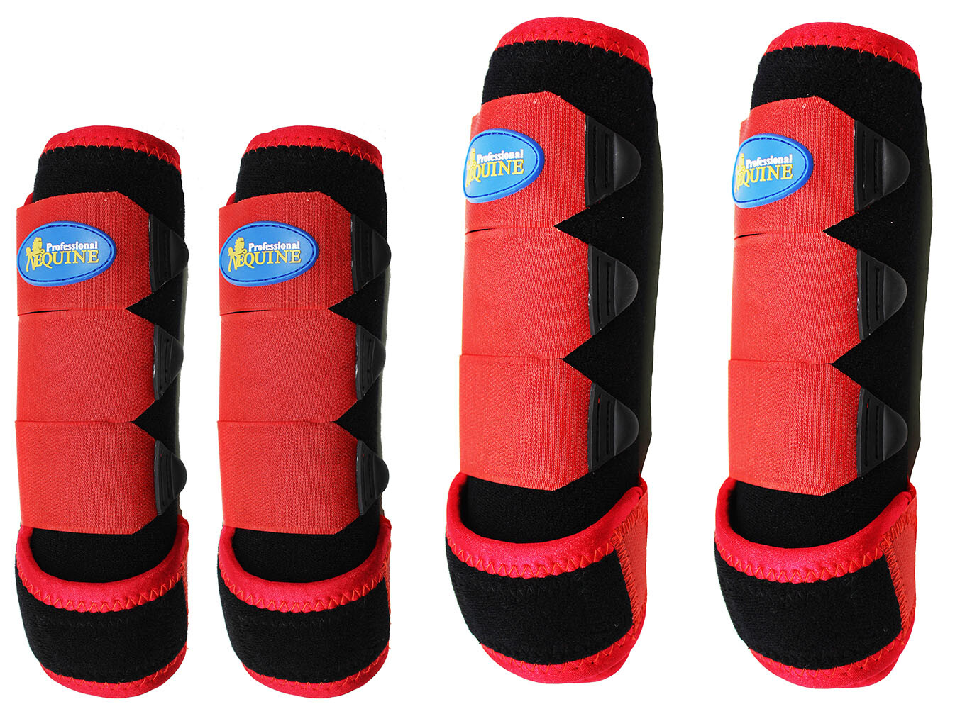 Horse Medium Professional Equine Sports Medicine Splint Boots Black Red 4110C