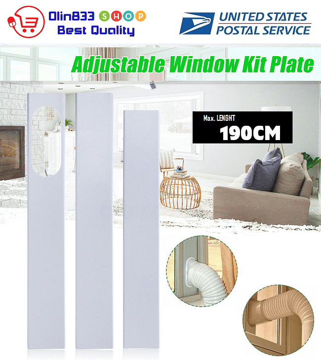 3PCS Adjustable 190CM Window Slide Kit Plate For Portable Air Conditioner