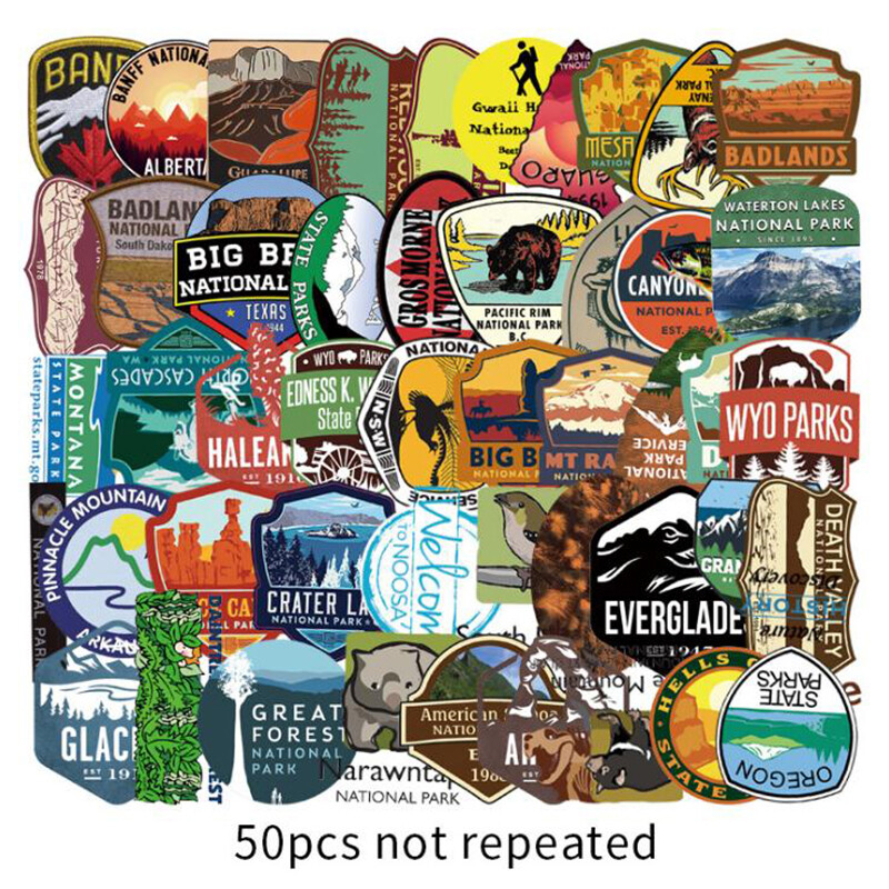 50Pcs National Park Zoo Stickers Laptop Skateboard Luggage Guitar Stickers T Vb 50Pcs National Park Zoo Stickers Laptop Skateboard Luggage Guitar Stickers T Vb