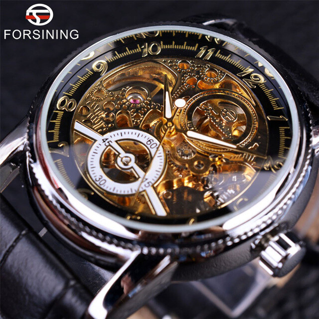 Forsining Mens Watches Luxury Gold Mechanical Automatic Skeleton Wrist Watch AU Forsining Mens Watches Luxury Gold Mechanical Automatic Skeleton Wrist Watch AU