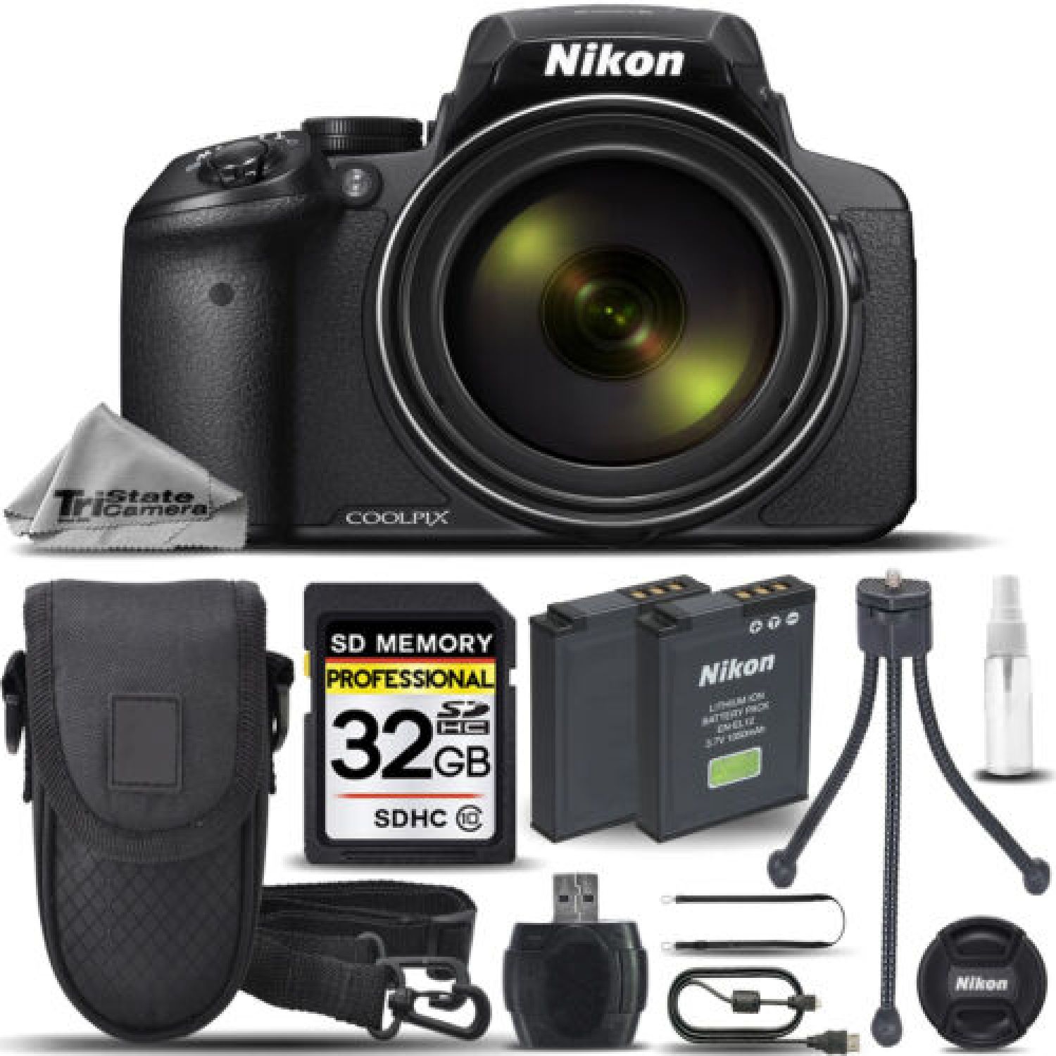 Nikon COOLPIX P900 Digital Camera 83x Optical Zoom WiFi +Case +Tripod- 32GB Kit Nikon COOLPIX P900 Digital Camera 83x Optical Zoom WiFi +Case +Tripod- 32GB Kit