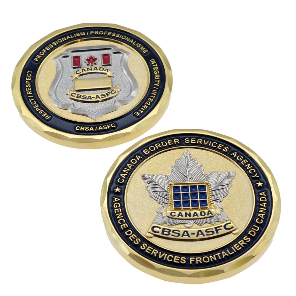 CBSA Canada Border Services Customs Badge 3D Maple Leaf Police Challenge Coin CBSA Canada Border Services Customs Badge 3D Maple Leaf Police Challenge Coin