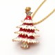 Red Enamel 3D Christmas Tree Crystal Pendant Jewelry Fashion Chain Necklace Gift Red Enamel 3D Christmas Tree Crystal Pendant Jewelry Fashion Chain Necklace Gift