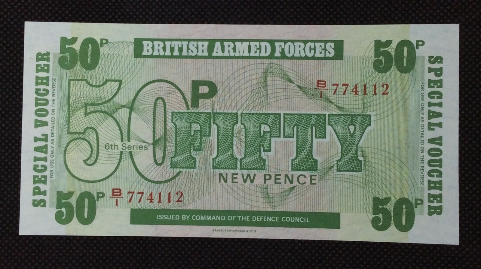 50 New Pence 1972 Great Britain Special Voucher UNC