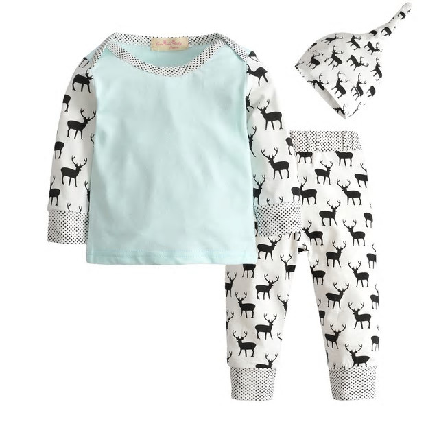 NWT Baby Boys Reindeer Blue Long Sleeve Shirt Pants & Hat Layette Outfit Set NWT Baby Boys Reindeer Blue Long Sleeve Shirt Pants & Hat Layette Outfit Set
