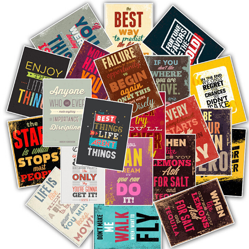 25Pcs Motivational Life Quotes Diary Stickers Skateboard Laptop Luggage DecaSG 25Pcs Motivational Life Quotes Diary Stickers Skateboard Laptop Luggage DecaSG