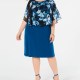 Connected Apparel Womens Sheath Dress Blue 10P Petite Chiffon-Overlay 348 Connected Apparel Womens Sheath Dress Blue 10P Petite Chiffon-Overlay 348