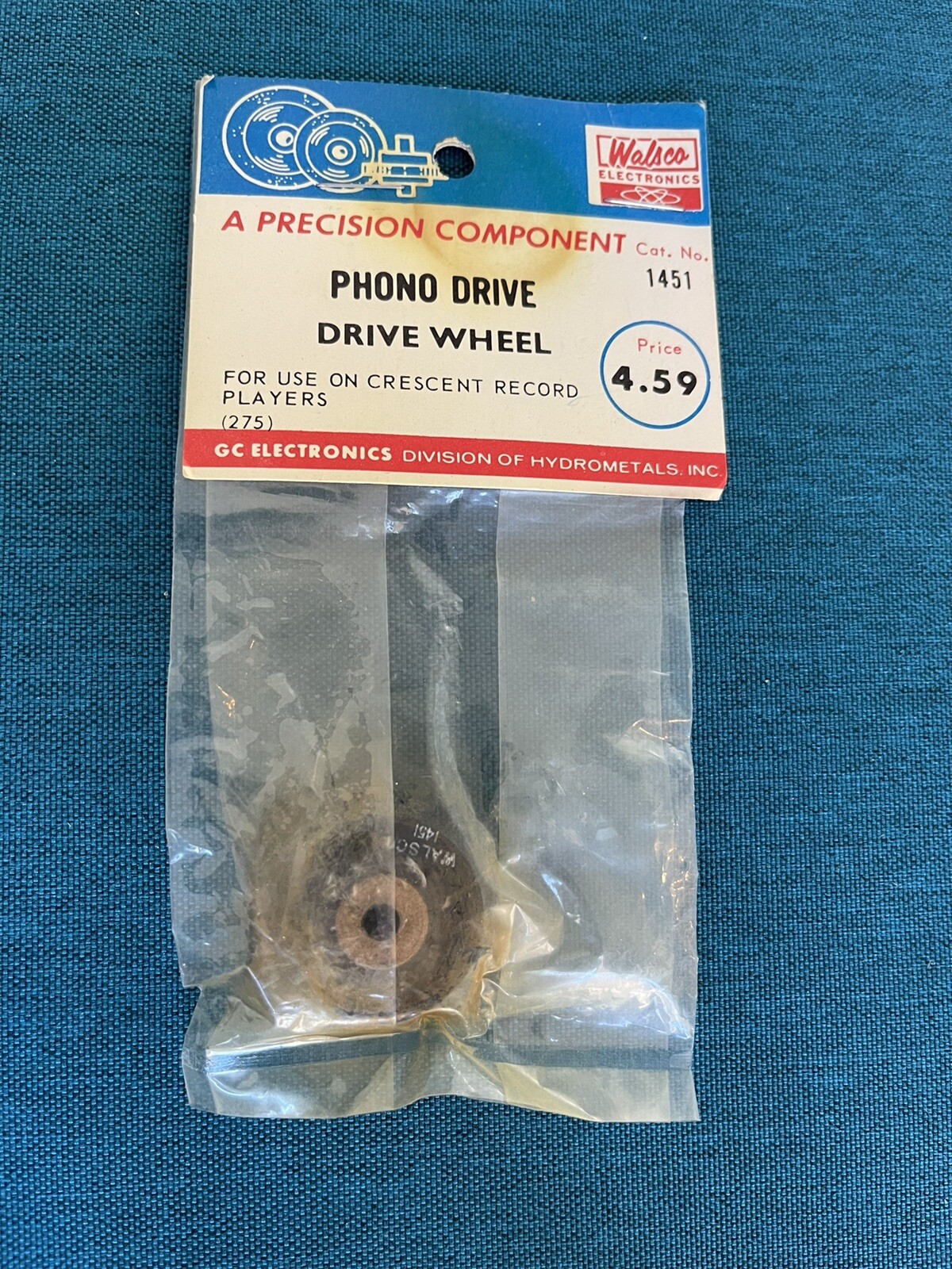 GC Electronics / WALSCO Phono Drive Wheel 1451 Crescent Record Player Phono GC Electronics / WALSCO Phono Drive Wheel 1451 Crescent Record Player Phono