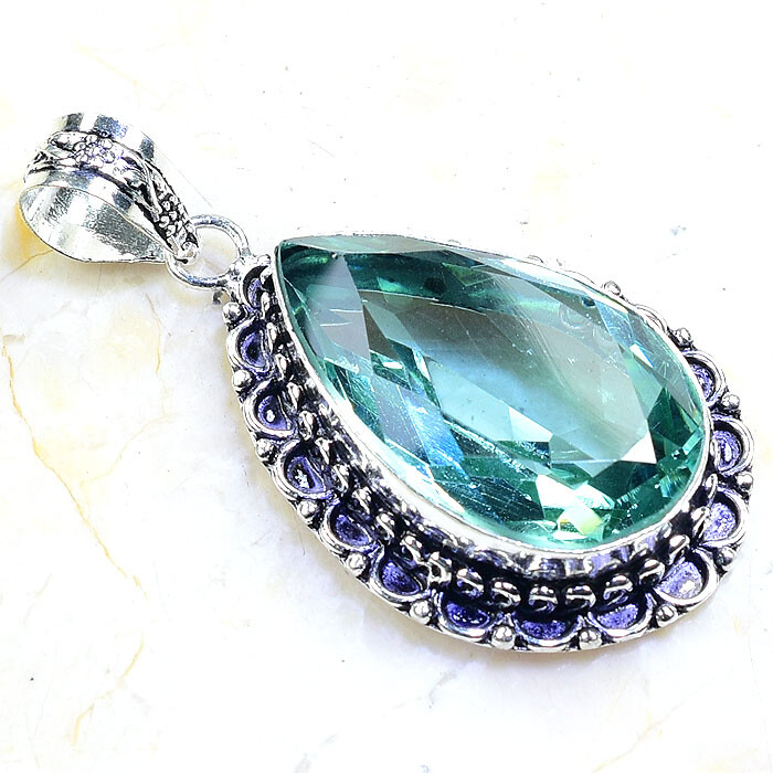 GREEN AMETHYST PENDANT 2 1/4″; X93786 GREEN AMETHYST PENDANT 2 1/4″; X93786