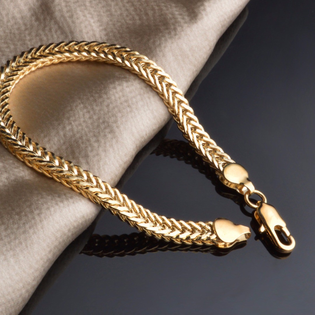 18K Gold Plated Women Men Snake Bone Bracelet Curb Chain Fashion Bangle Jewelry 18K Gold Plated Women Men Snake Bone Bracelet Curb Chain Fashion Bangle Jewelry