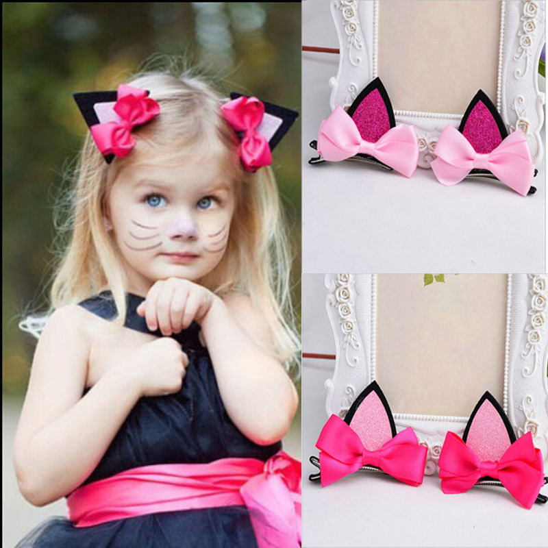 Lovely Cat Ear Hairpin Toddler Girls Hair Clips Barrettes for Kids Fashion T CW Lovely Cat Ear Hairpin Toddler Girls Hair Clips Barrettes for Kids Fashion T CW