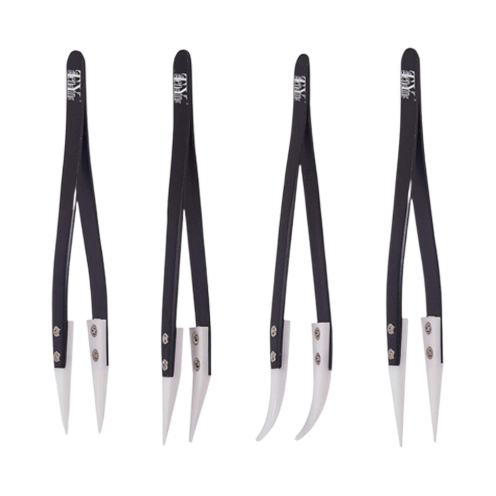 4pcs Tweezers Set Industrial Ceramic Durable Tweezers Kit for Electronics Repair 4pcs Tweezers Set Industrial Ceramic Durable Tweezers Kit for Electronics Repair