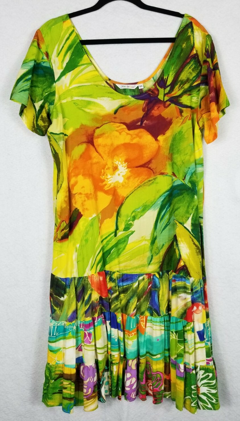 Jams World Women’s Ruffle Bottom Dress Alani Print XL XLarge – Free Shipping! Jams World Women’s Ruffle Bottom Dress Alani Print XL XLarge – Free Shipping!