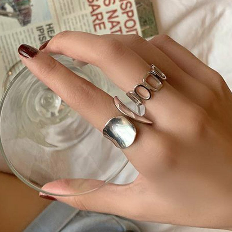 Fashion 925 Silver Width Geometric Adjustable Finger Ring Women Jewelry Gift Hot Fashion 925 Silver Width Geometric Adjustable Finger Ring Women Jewelry Gift Hot