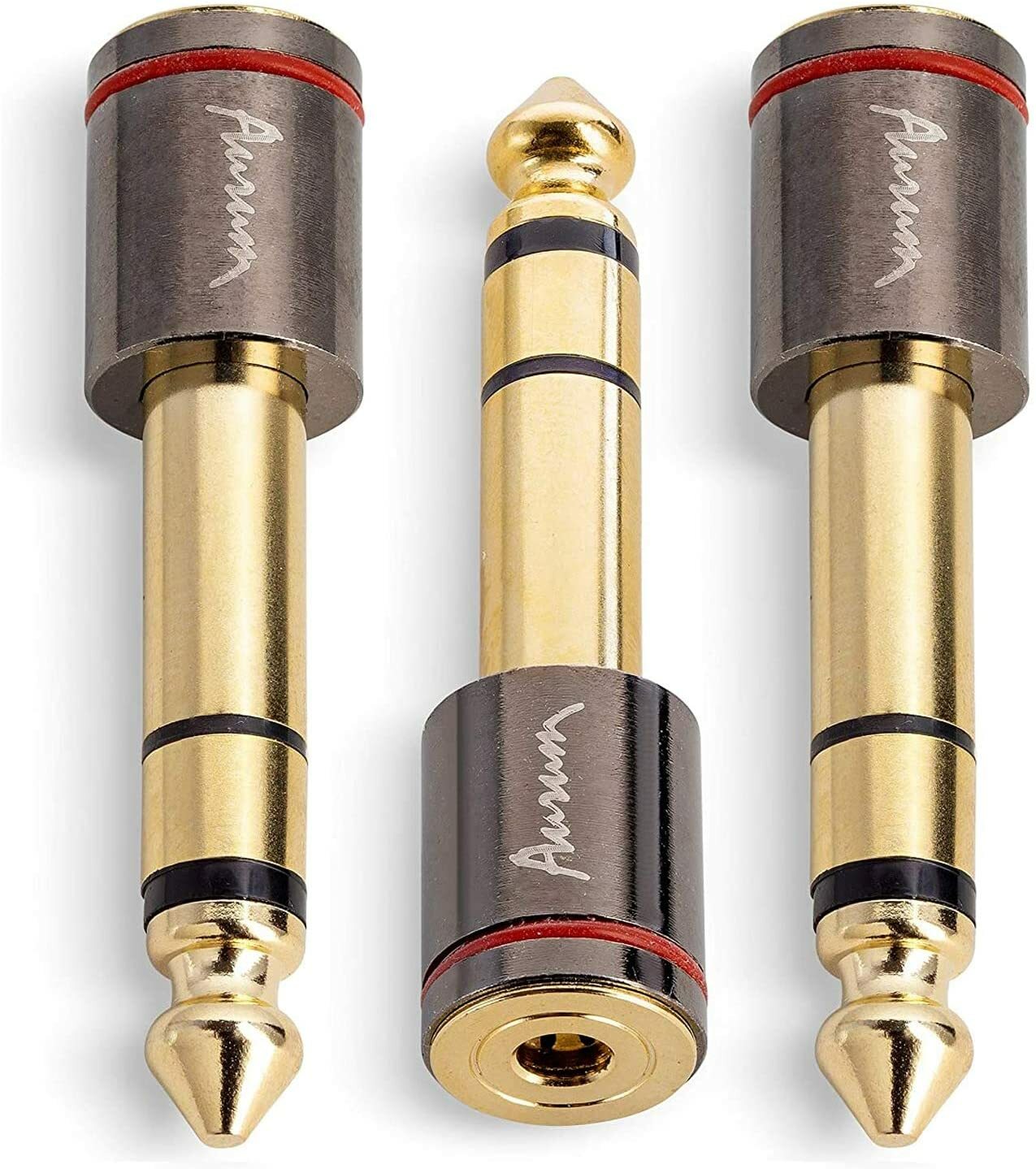 Aurum Cables 3-Pack 6.35Mm Male To .5Mm Female Stereo Adapter Electronics New