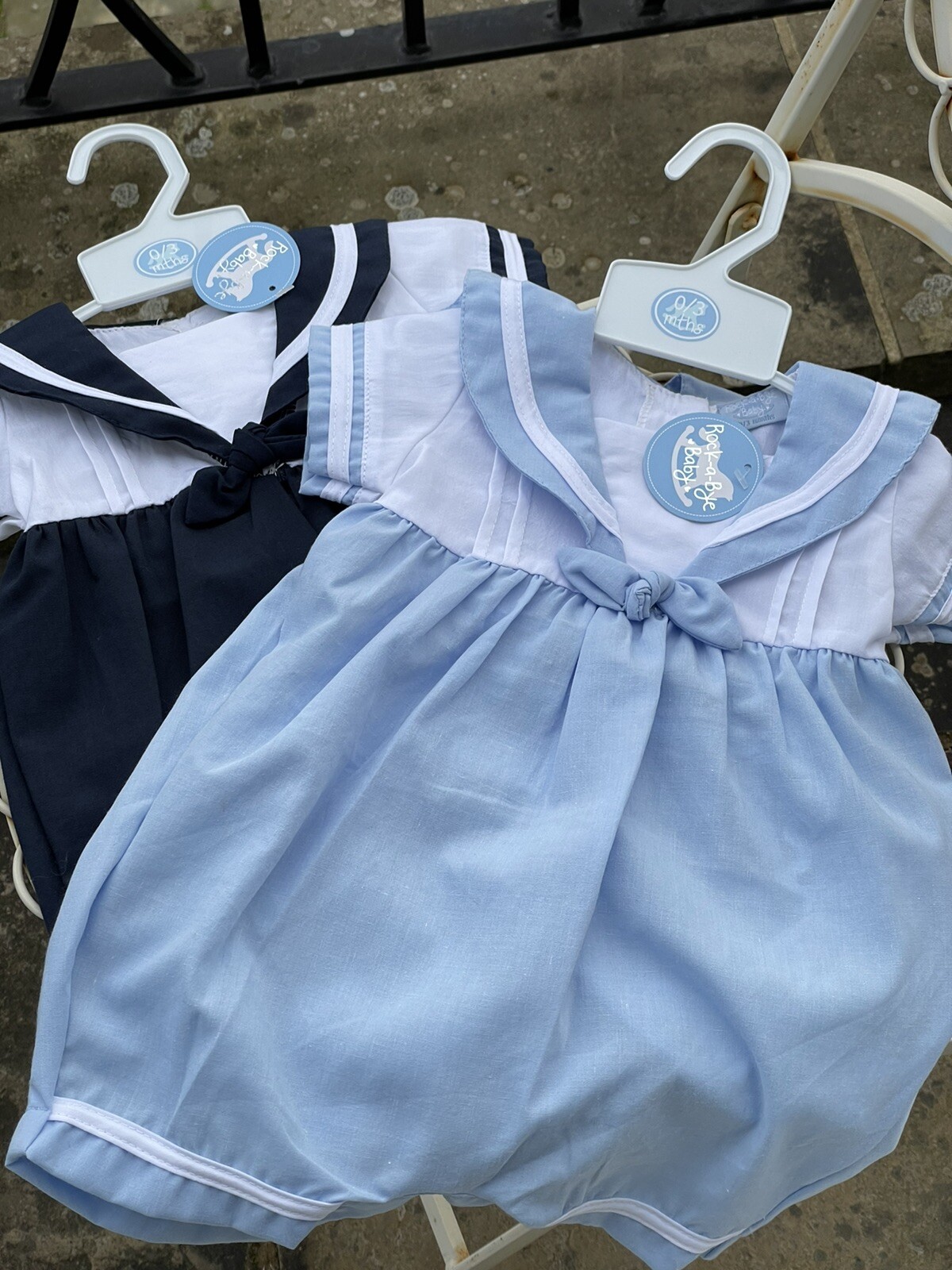 Baby Boys Spanish Style Romper Sailor All in One 0-3 3-6 6-9 Mth Navy Blue White Baby Boys Spanish Style Romper Sailor All in One 0-3 3-6 6-9 Mth Navy Blue White