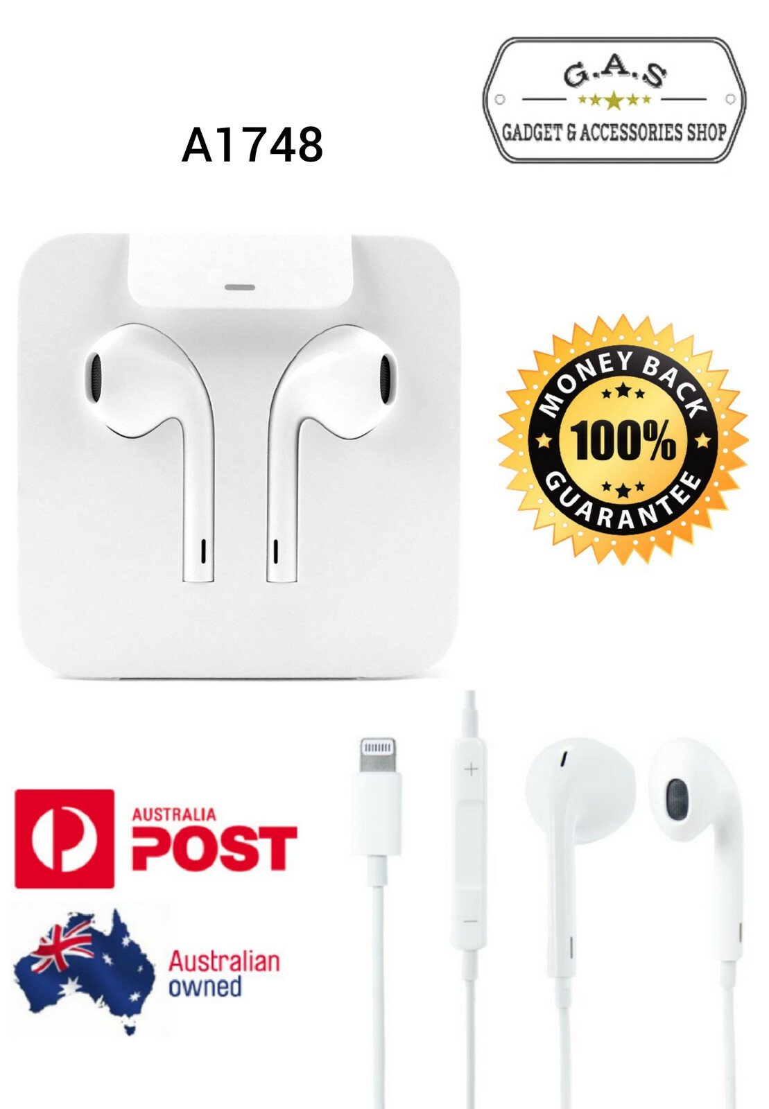 Genuine Apple Earphones Headphones EarPods A1748 For iPhone7 8 PLUS X XR XS MAX Genuine Apple Earphones Headphones EarPods A1748 For iPhone7 8 PLUS X XR XS MAX
