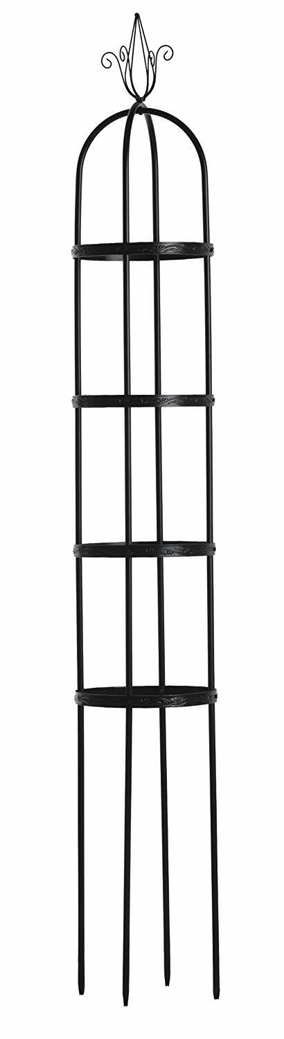 Luster Leaf 931 Garden Plant Stand Obelisk Outdoor Tall METAL w/ Embossed Rings Luster Leaf 931 Garden Plant Stand Obelisk Outdoor Tall METAL w/ Embossed Rings