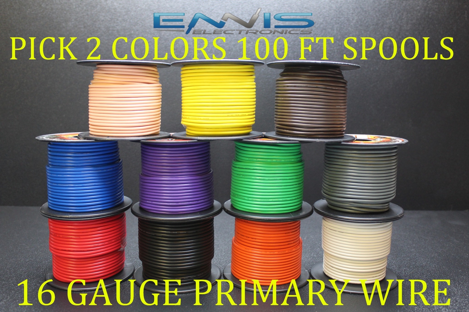 16 GAUGE WIRE ENNIS ELECTRONICS 100 FT EA PRIMARY CABLE AWG COPPER CLAD 2 ROLLS 16 GAUGE WIRE ENNIS ELECTRONICS 100 FT EA PRIMARY CABLE AWG COPPER CLAD 2 ROLLS