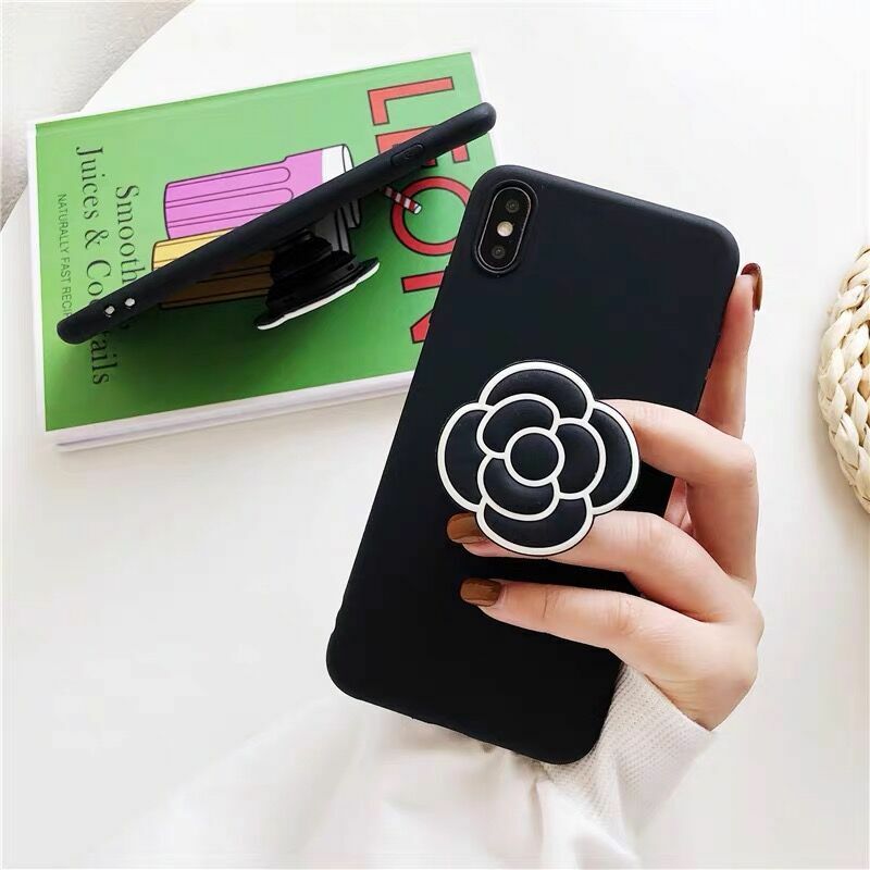 Cute Camellia Soft Silicone Phone Holder Women Attractive Accessories Funny Case