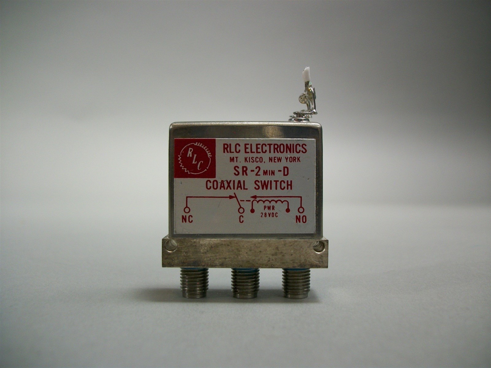 RLC Electronics SMA Coaxial Switch SR-2MIN-IN-D 28VDC – Used RLC Electronics SMA Coaxial Switch SR-2MIN-IN-D 28VDC – Used