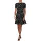 Aqua Womens B/W Lace Inset Floral Daytime Flounce Dress XS 4363 Aqua Womens B/W Lace Inset Floral Daytime Flounce Dress XS 4363