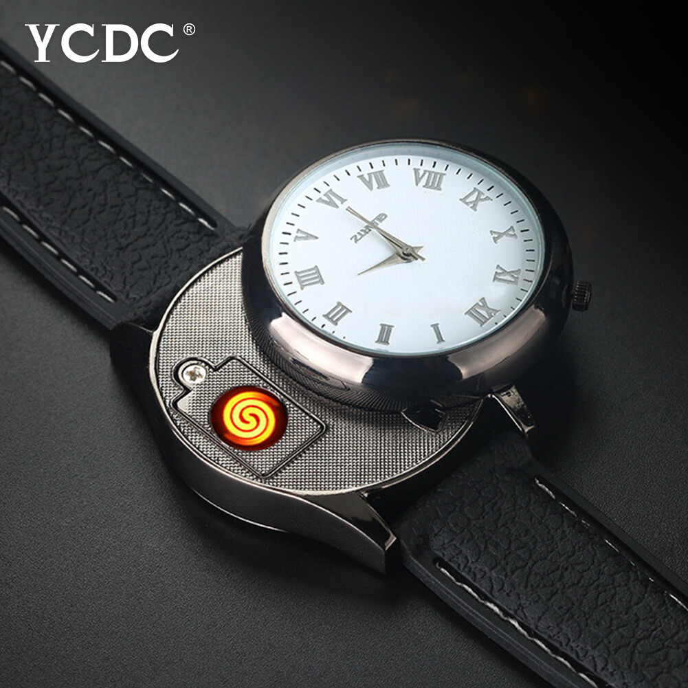 MEN WOMEN ELECTRIC QUARTZ LIGHTER WATCH USB CHARGING WINDPROOF GIFT WATCHES 66E MEN WOMEN ELECTRIC QUARTZ LIGHTER WATCH USB CHARGING WINDPROOF GIFT WATCHES 66E