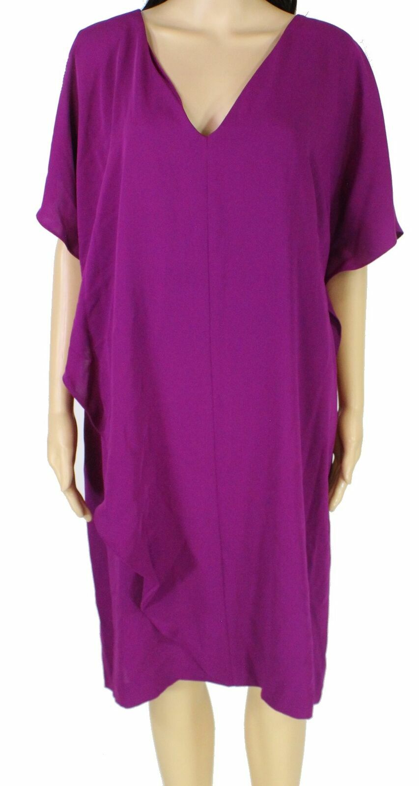 Lauren by Ralph Lauren Womens Dress Purple Size 6 Shift Ruffled V-Neck 5 #299 Lauren by Ralph Lauren Womens Dress Purple Size 6 Shift Ruffled V-Neck 5 #299