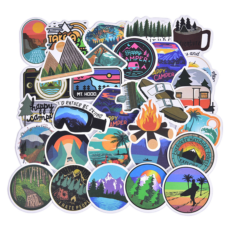 50pcs Outdoor Summer Travel Skateboard Stickers Laptop Luggage Decals StiH2 50pcs Outdoor Summer Travel Skateboard Stickers Laptop Luggage Decals StiH2
