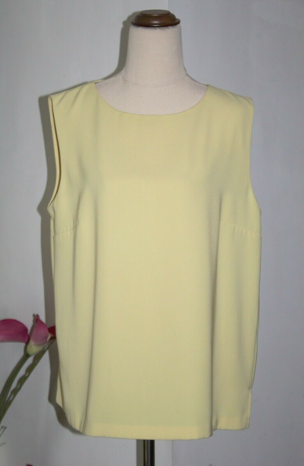 The Clothing Company Vintage Top Size 14 Lemon Yellow Sleeveless Crew Neck