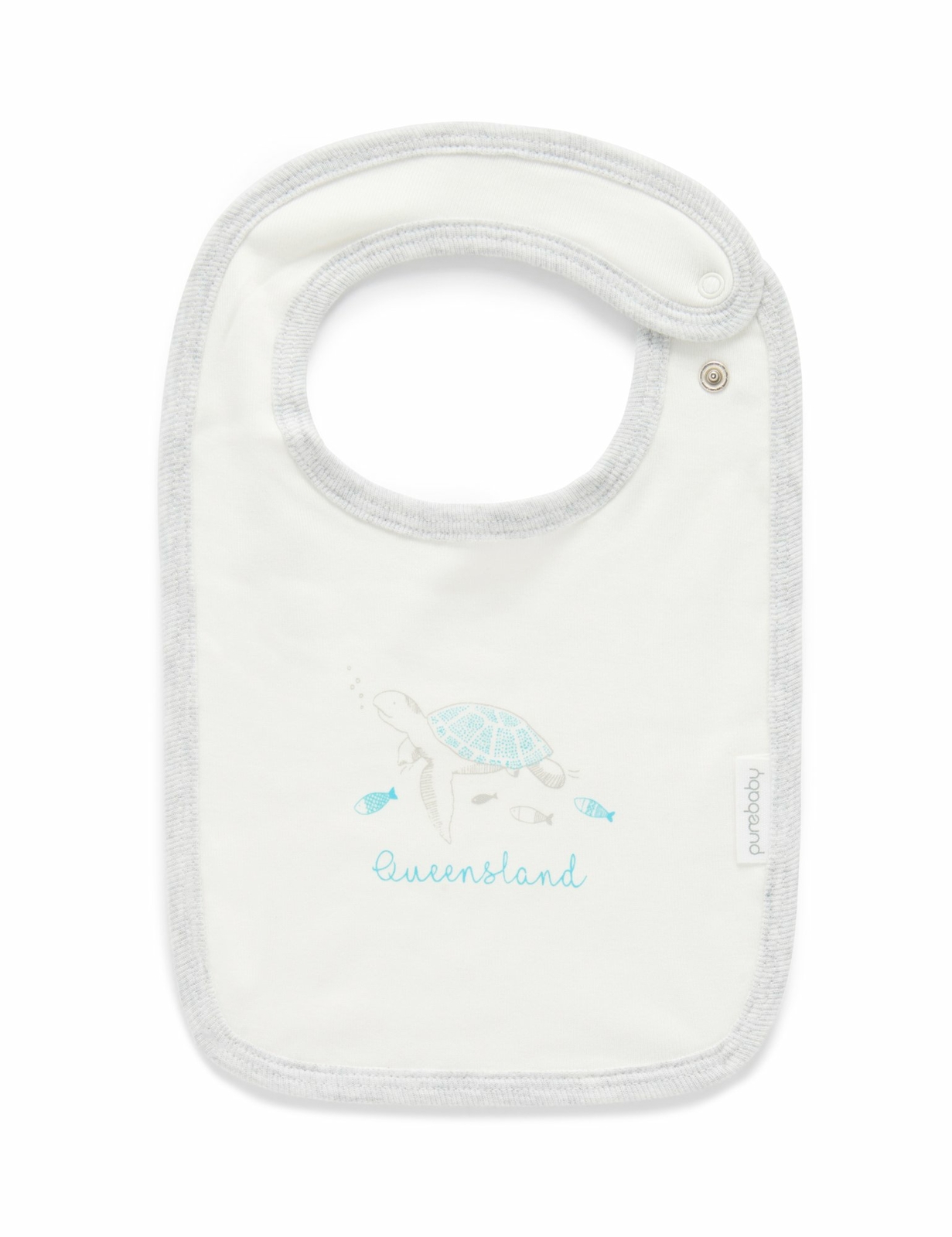 Purebaby Organic Cotton Queensland Print Bib Vanilla
