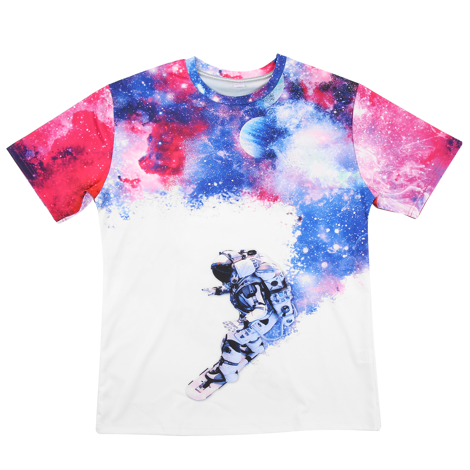 Fashion Astronaut Pattern Printed T‑Shirt Mens Summer Casual Round Neck T‑Shirt Fashion Astronaut Pattern Printed T‑Shirt Mens Summer Casual Round Neck T‑Shirt