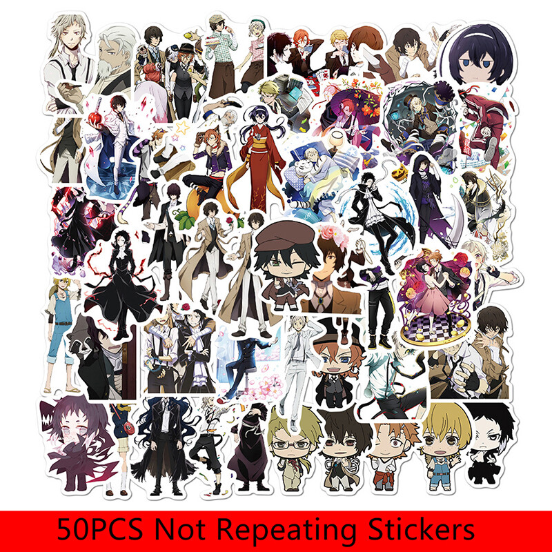 50pc Anime Bungo Stray Dogs Stickers Snowboard Laptop Luggage Guitar Suitcas Vb 50pc Anime Bungo Stray Dogs Stickers Snowboard Laptop Luggage Guitar Suitcas Vb