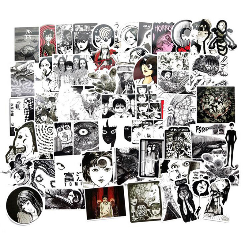 56Pcs Horror Comics Stickers Japanese ITO leap second Laptop Luggage DeDC Y1 56Pcs Horror Comics Stickers Japanese ITO leap second Laptop Luggage DeDC Y1